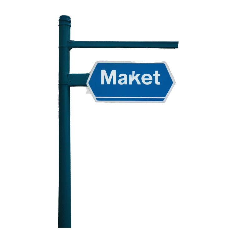 Street sign that says MARKET in blue sticker