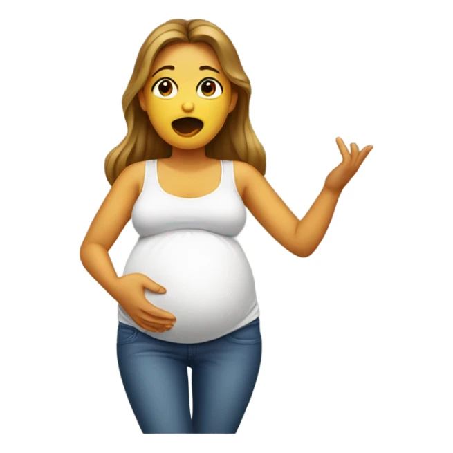 pregnant woman throwing up sticker