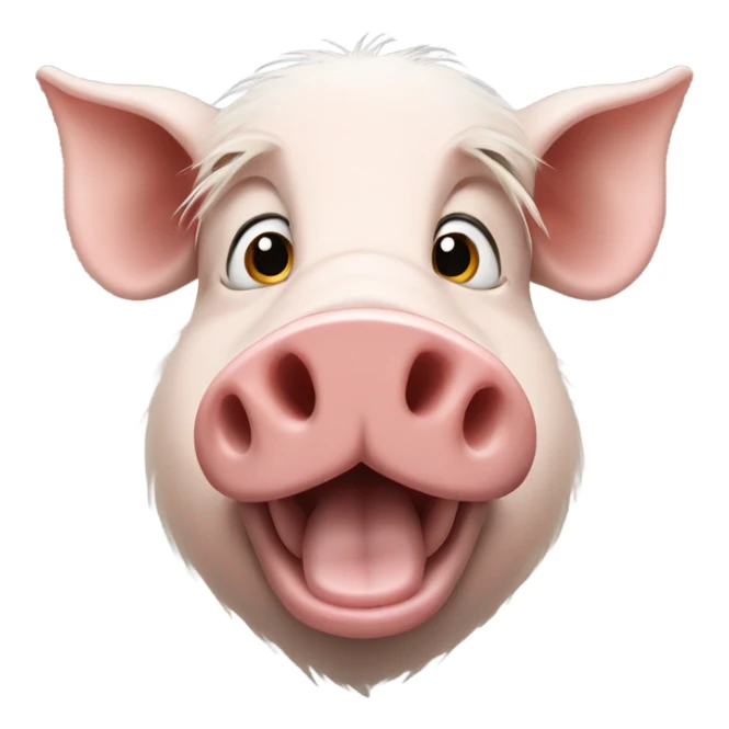 Pig head with goose beak and weasel hair sticker