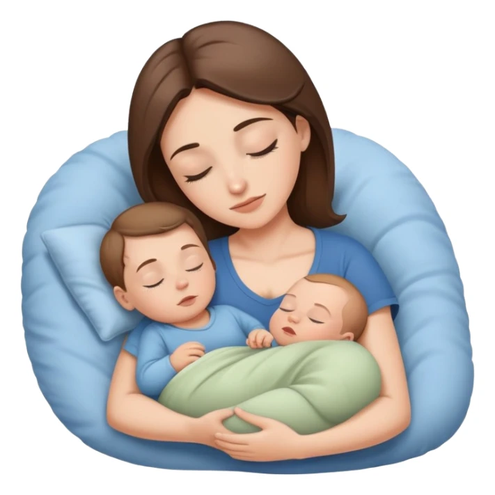 Light brunette fit mom forcing baby boy go to sleep sticker