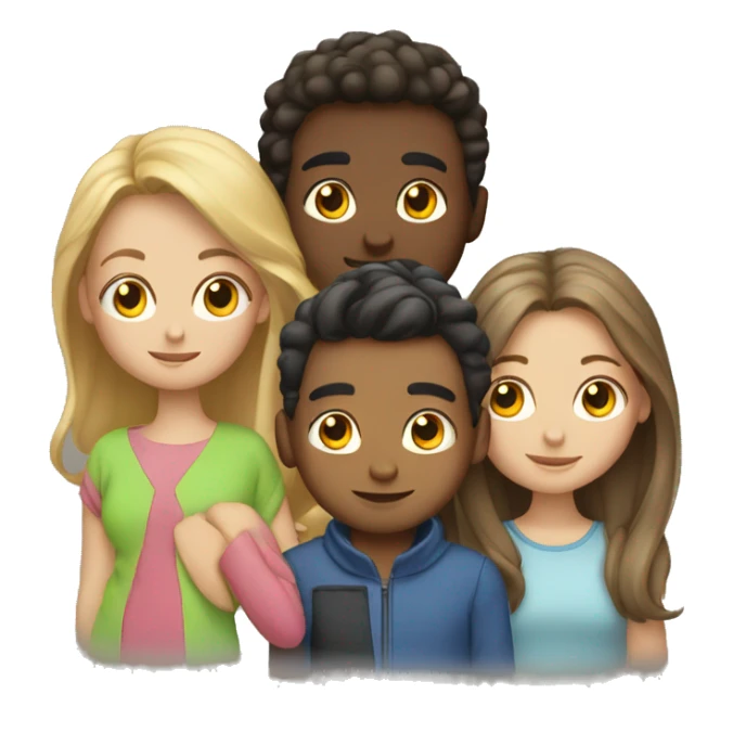 4 people 3 girls 1 boy sticker