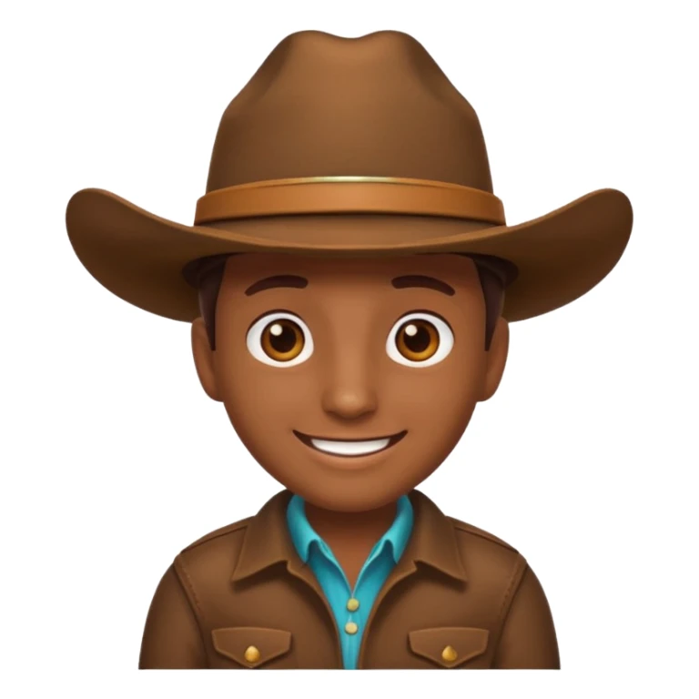 bug emoji with a brown cowboy hat in WhatsApp style sticker