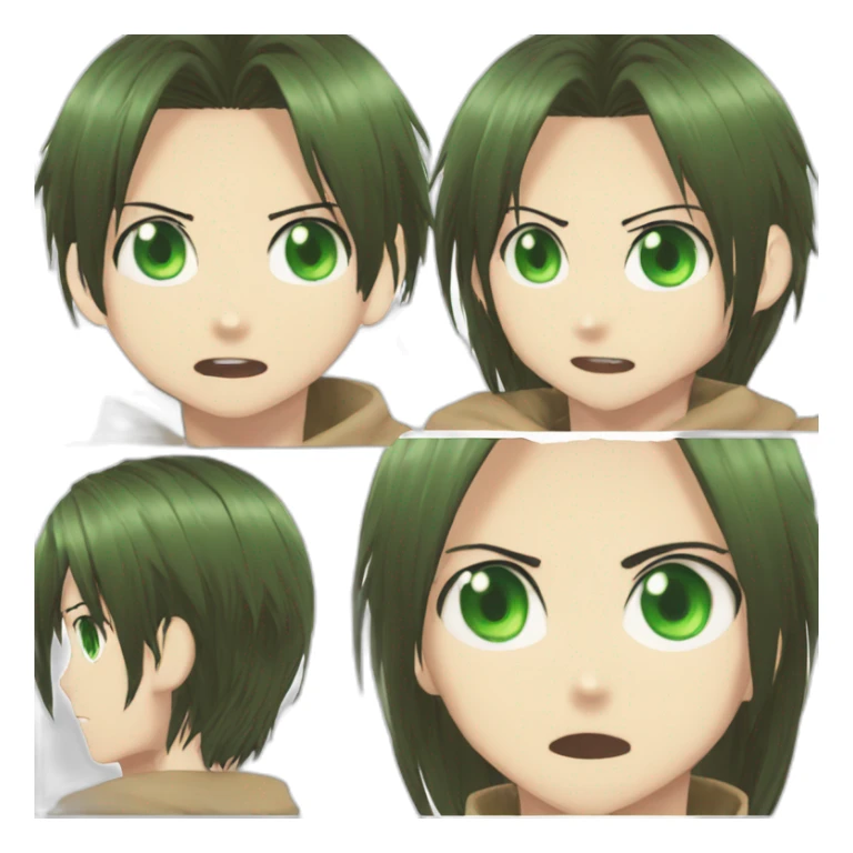 eren jeager as attack titan green eyes sticker