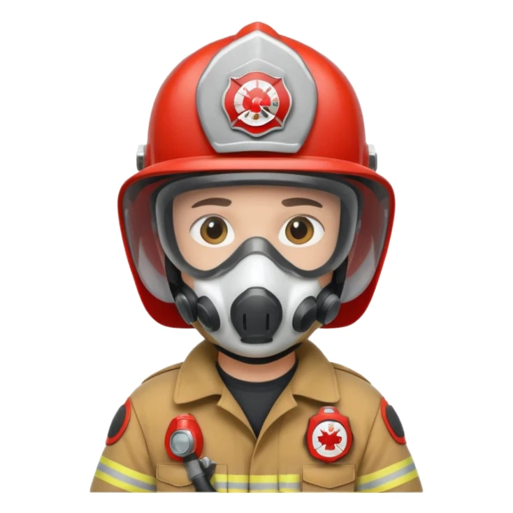 Firefighter with respiratory protection white color helmet sticker