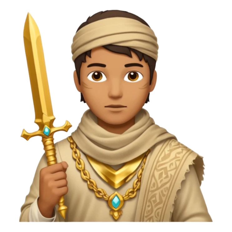 Desert Prince – sand scarf + gold dagger,Golden Princes. sticker