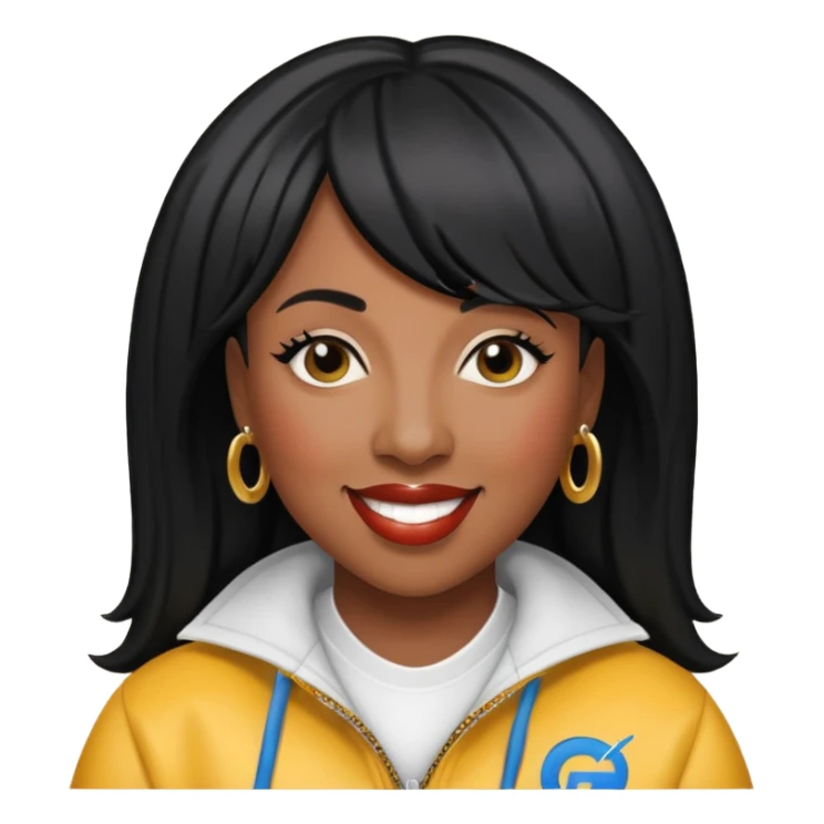 Missy Elliott with black hair sticker