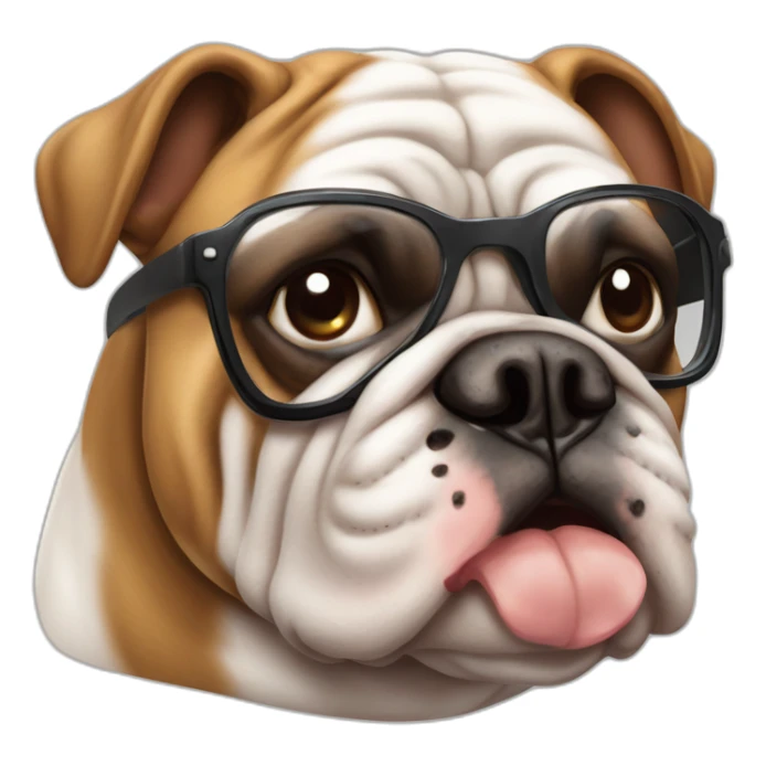 Bulldog francese con pelo Marrone e muso nero con occhiali e sigaro in bocca sticker