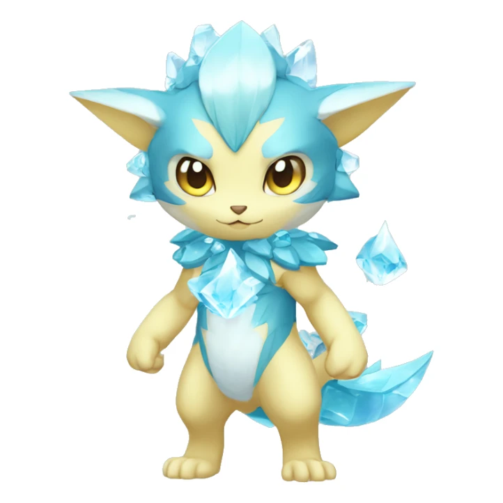 a anthro chibi-style crystal-typefairy-type-ice-type Fakémon-hybrid full body sticker