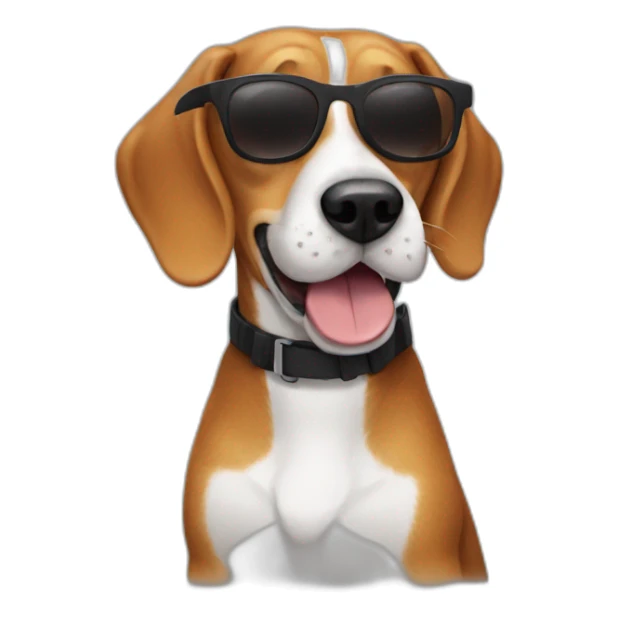 Ginger fur beagle smiling wearing sunglasses sticker