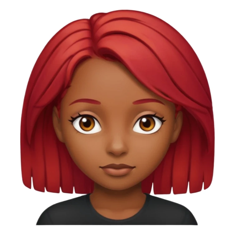 A black girl with red hair and dark brown eyes  sticker