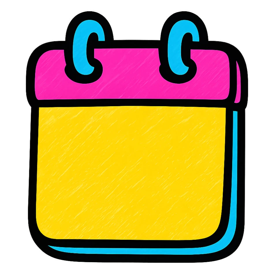 simple colorful calendar icon without date sticker