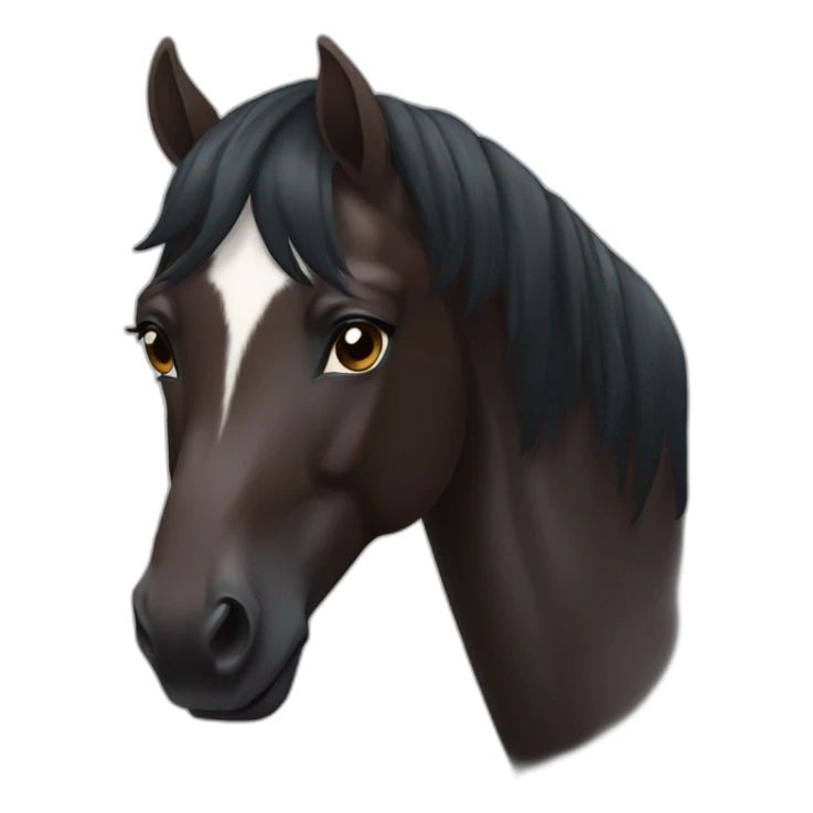 dark bay horse with a white spot on forehead sticker