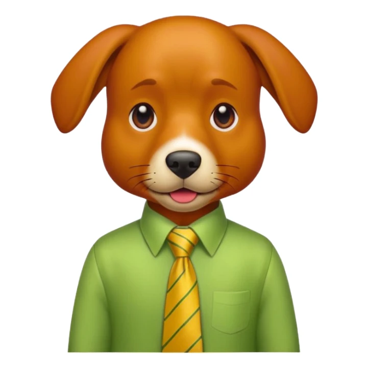 red dog with yellow tie,green shirt sticker