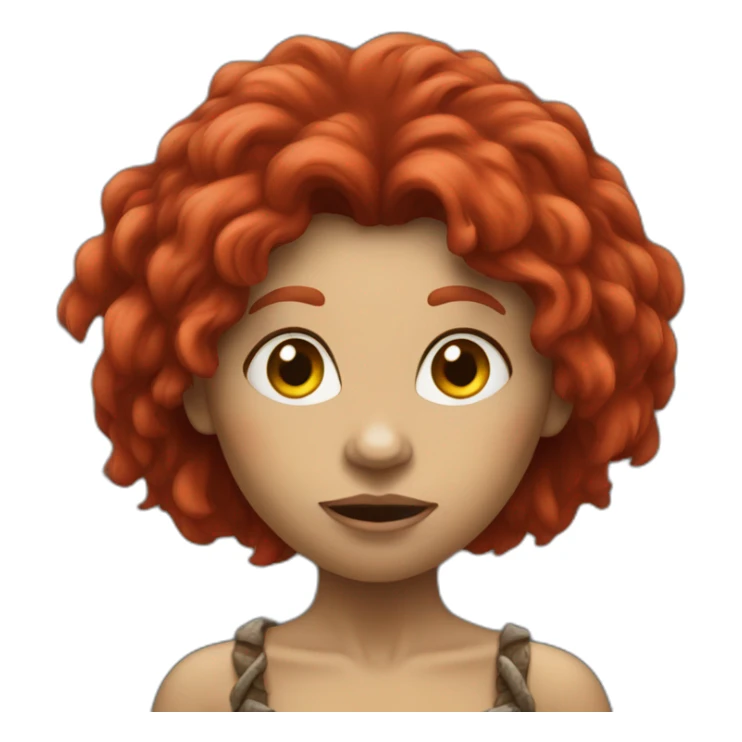 cavewoman troll with red hair sticker