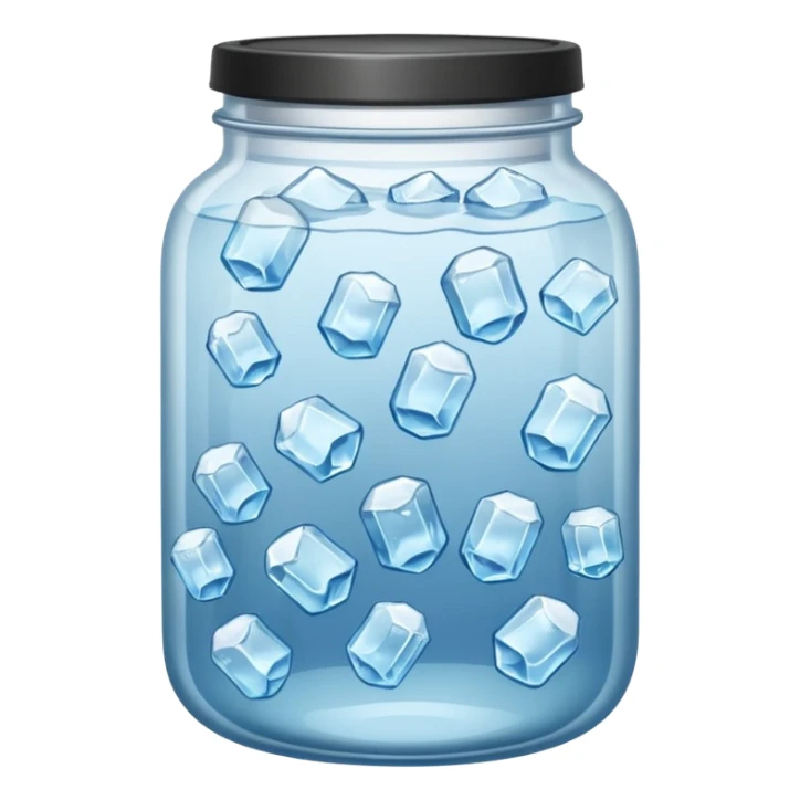 SLIM ICE JAR WITH LOTS OF ICE WITHOUT CAP ON sticker