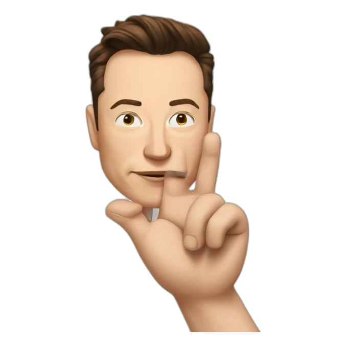 elon musk shows fingers sticker