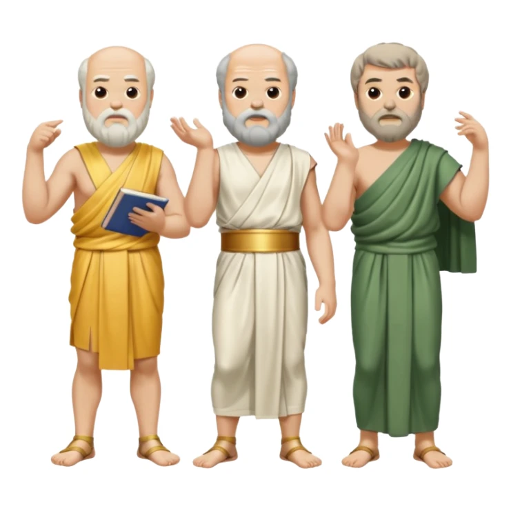 Socrates twerking while Plato and Aristotle both stand beside him intently studying his movements  sticker