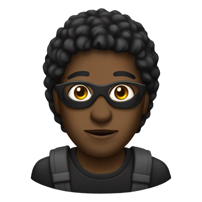 A black man with a hookie mask sticker