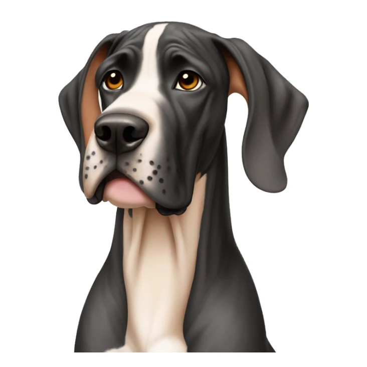 Great dane with many thin orangish tan and black stripes sticker