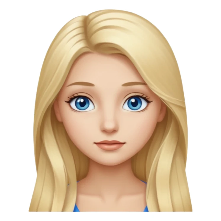 Fille jolie aux cheveux longs blonds, long cils  et yeux bleus.  sticker