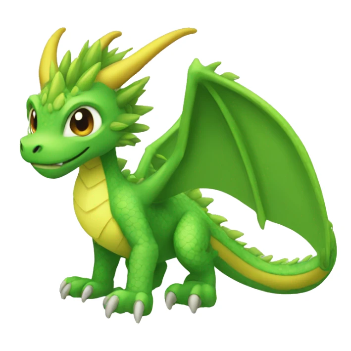 Colorful Legendary Green Jungle Grass Dragon Fakemon sticker