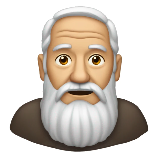 viejo, melenudo, sin barba, cara alargada , nariz prominente sticker