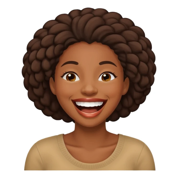 black african american woman, laughing sticker