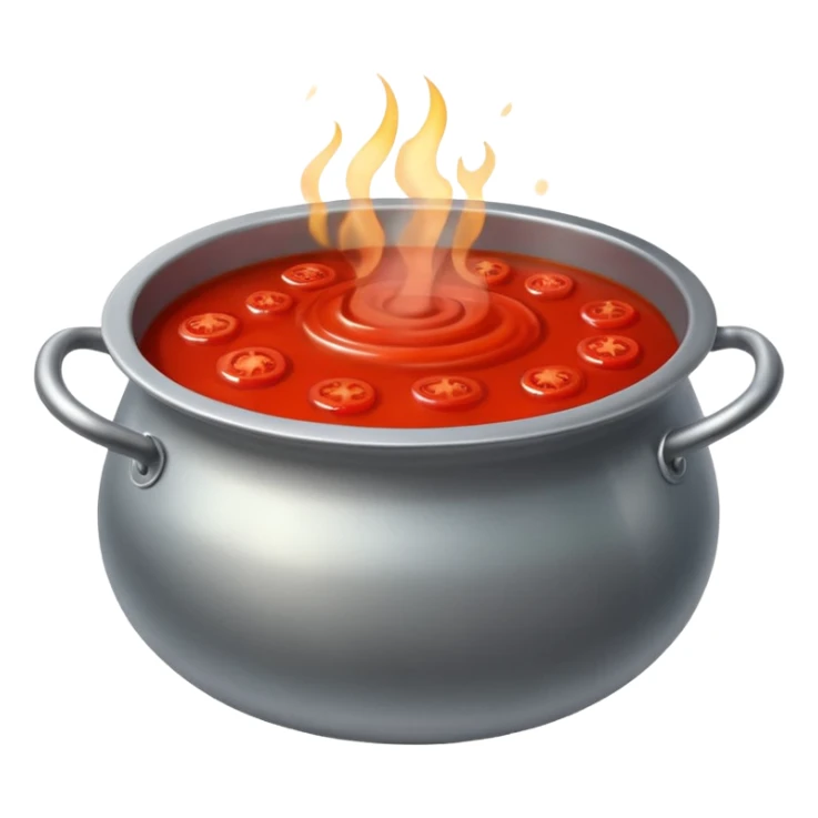 Big cauldron of tomato sauce being cooked emoji  sticker