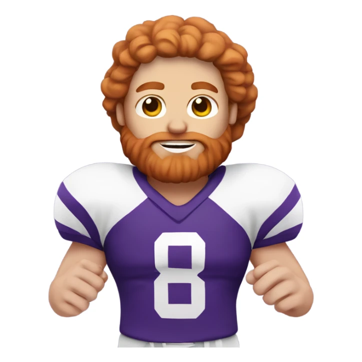 Ginger jesus playing American football in purple uniform  sticker