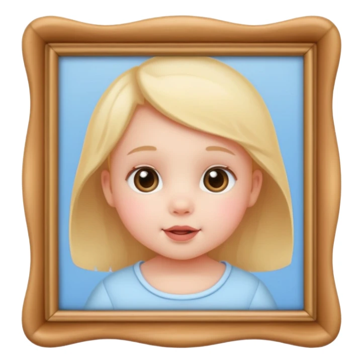 baby face inside a photo frame sticker