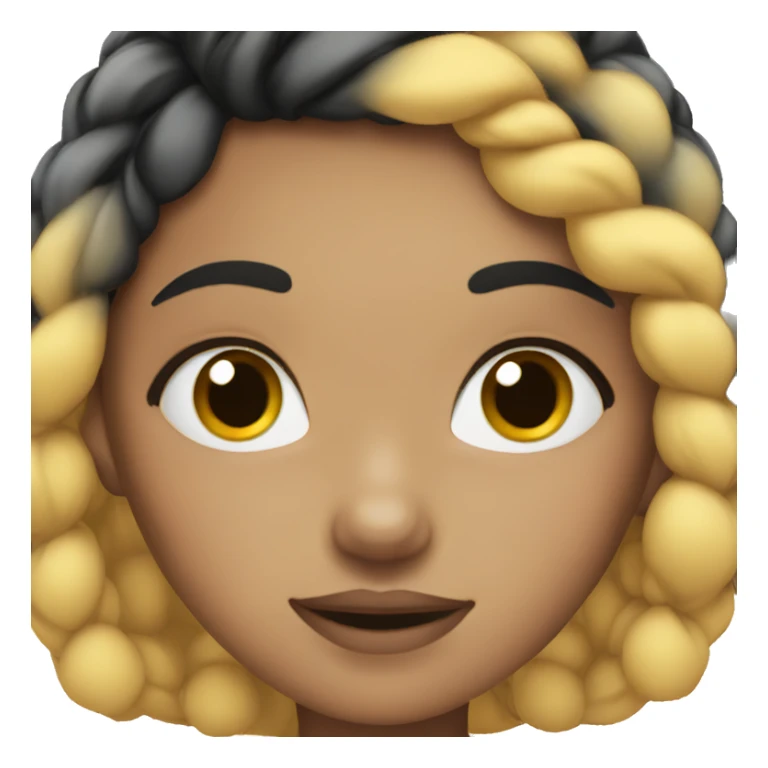 girl with black braided hair sticker