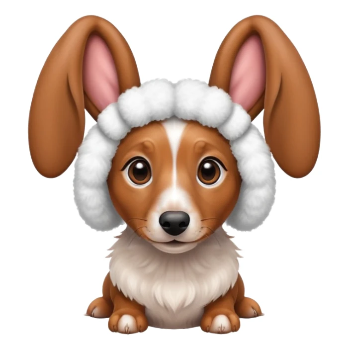 Dachshund wearing bunny ears  sticker
