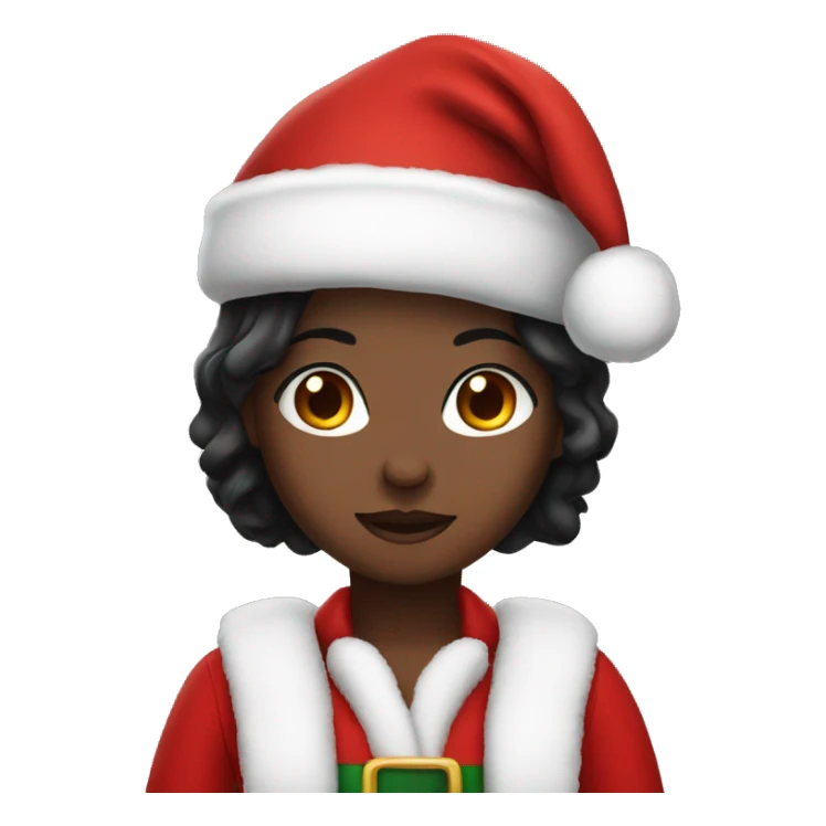Dark hair girl in Santa outfit  sticker