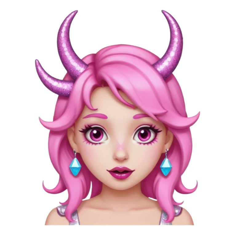 glitter pink girl naughty selfie glitter pink horns sticker