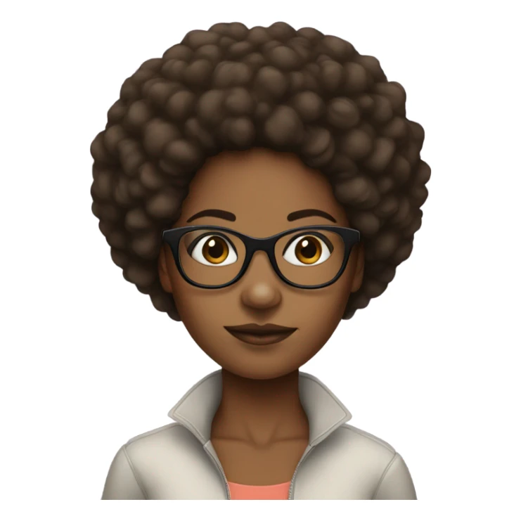 brownskin black girl with afro and glasses sticker