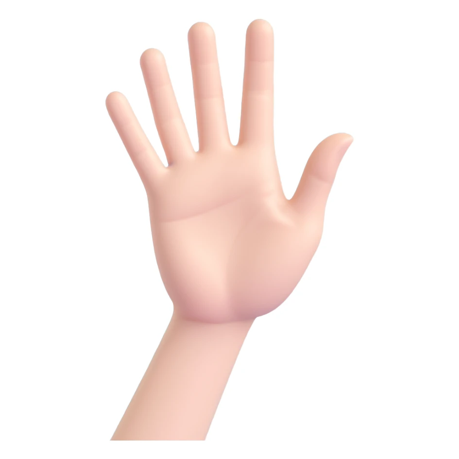 hand making the 'OK' gesture, pale skin tone, 3D emoji style sticker