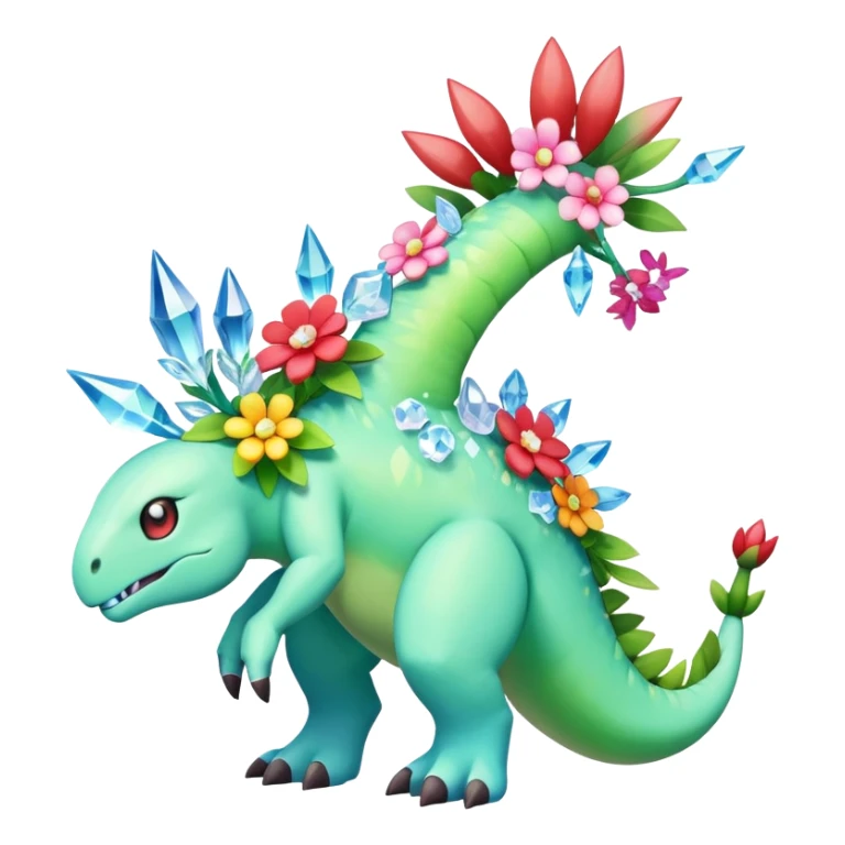 Meganium-Amaura-fakemon (full body) sticker