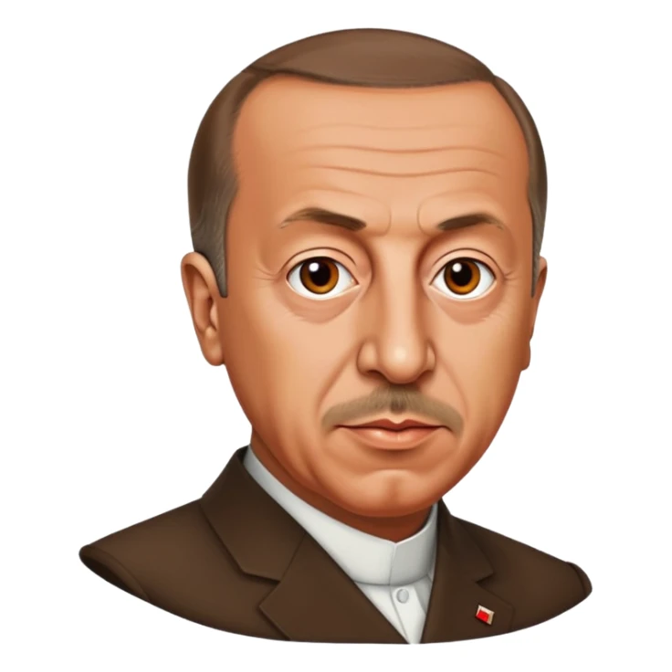 recep tayip erdoğan detaylı ve yüz hatları belirgin  sticker
