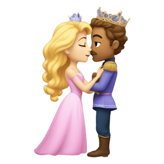 The princess gives a kiss sticker