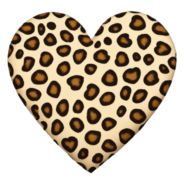 leopard print heart sticker