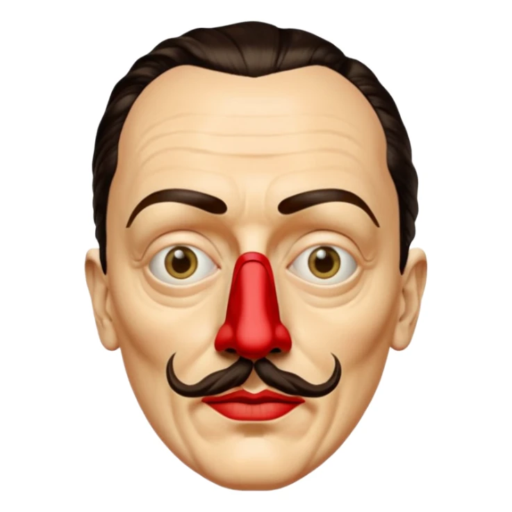 Faites-moi un masque de Salvador Dali d'une manière réaliste, la même série que La Casa de Bapel, et faites-le paraître comme s'il portait du rouge Sans lunettes sticker