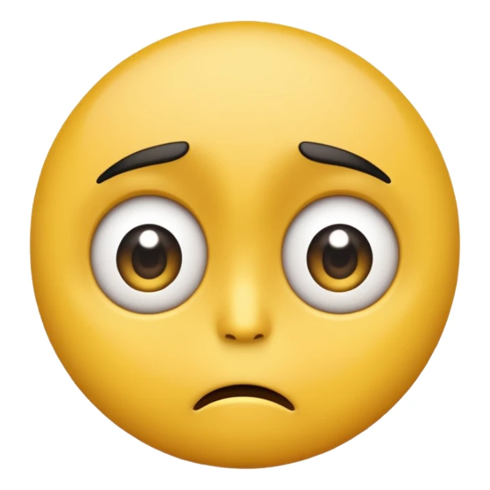 Sad, confused, emoji face not human sticker