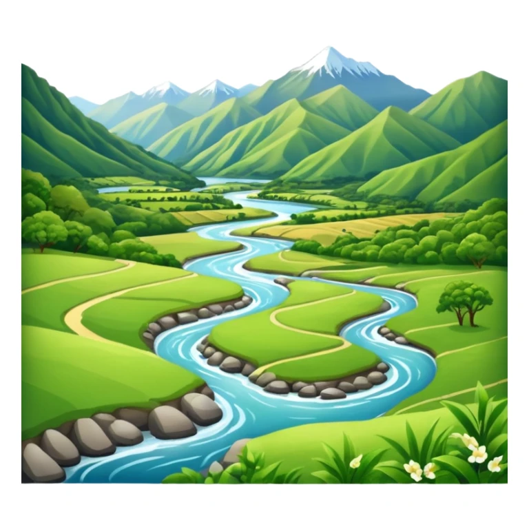 new zealand summer valley with a river sticker