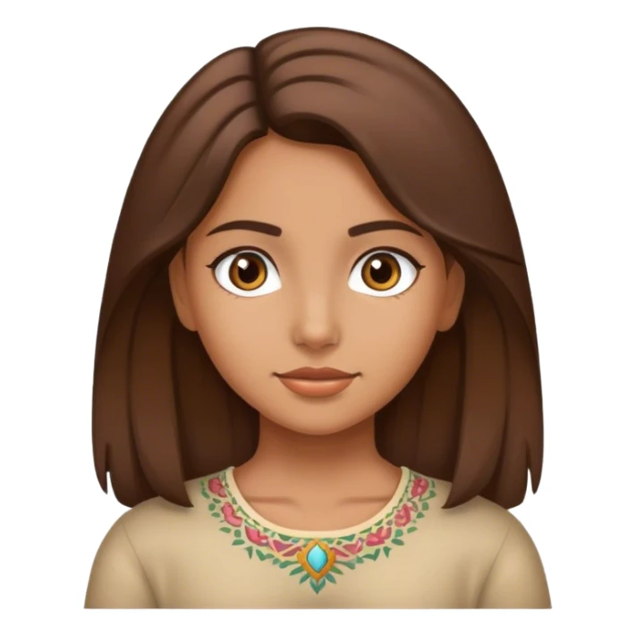 Hispanic Little queen brown hair sticker