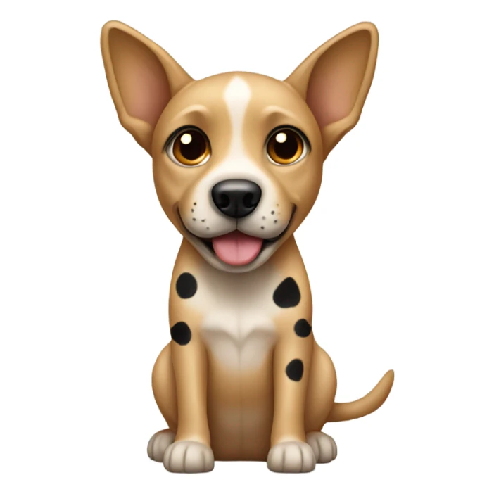 Tan dog with black spots and pointy ears sticker