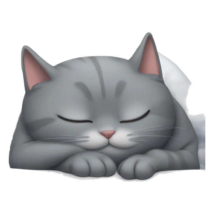 grey cat sleeping at the pillow  sticker