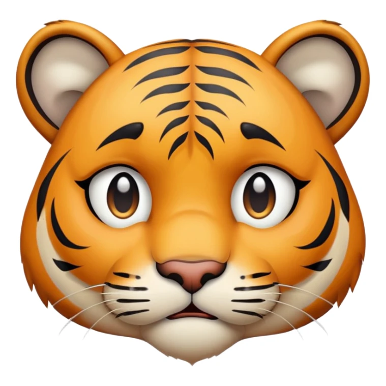 sad depressed tiger face with tears for Twitch emote sticker