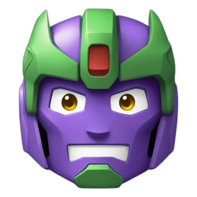 purple and green gundam face sticker