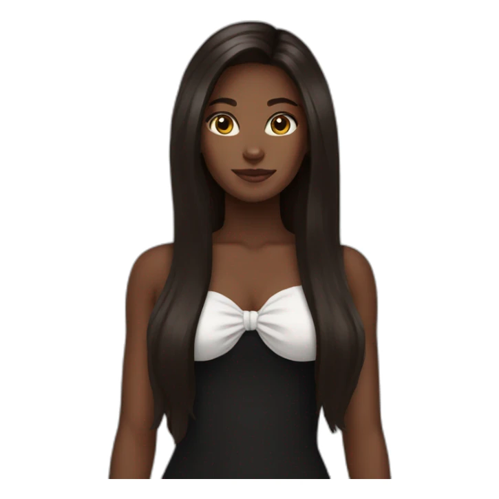 woman brown skin long hair black cat sticker