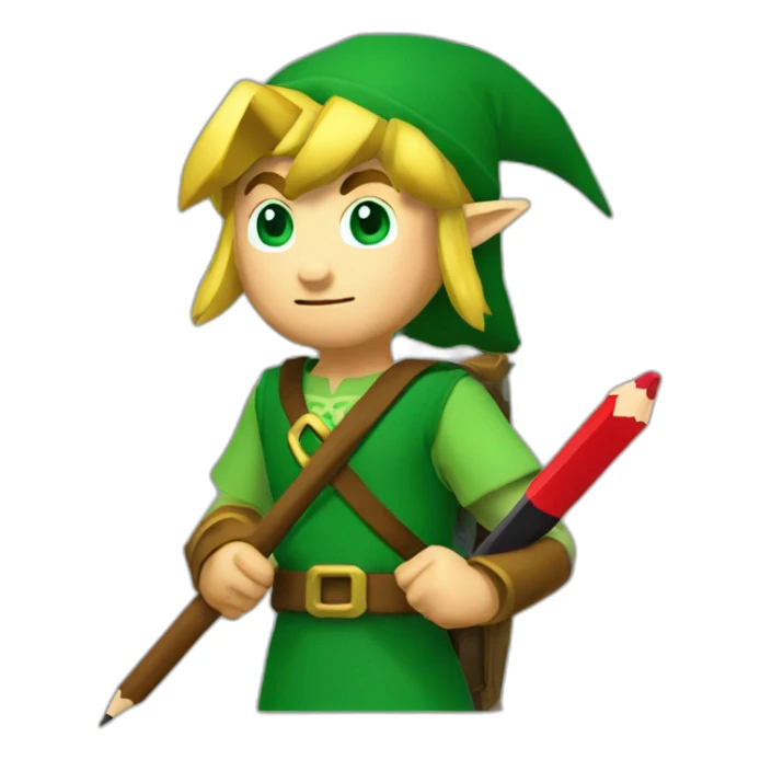 Link holding pencil (The Legend of Zelda) sticker